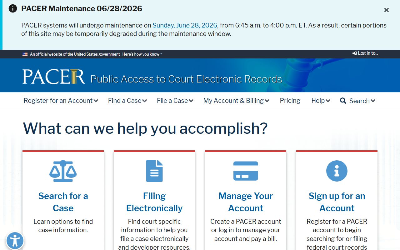 Rock County Court Administrator PACER federal docket access
