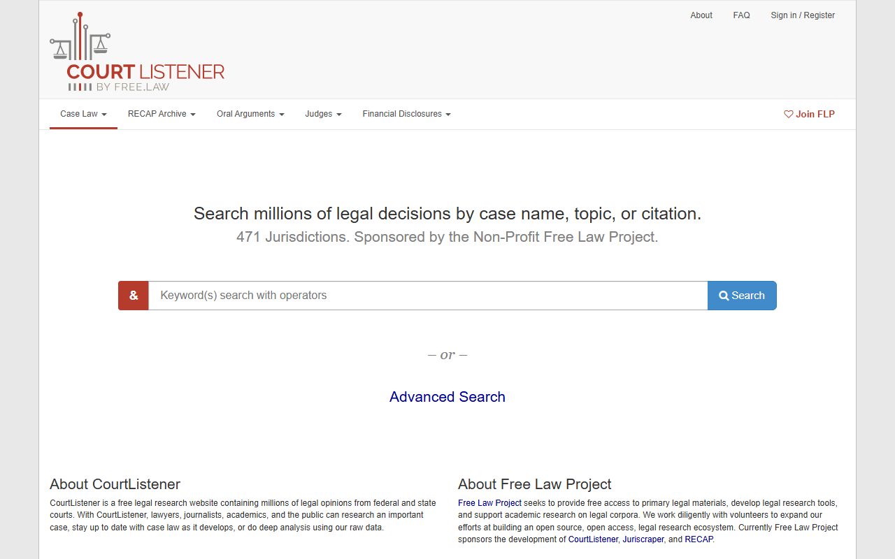 CourtListener free legal research alternative outside Rock County District Court records