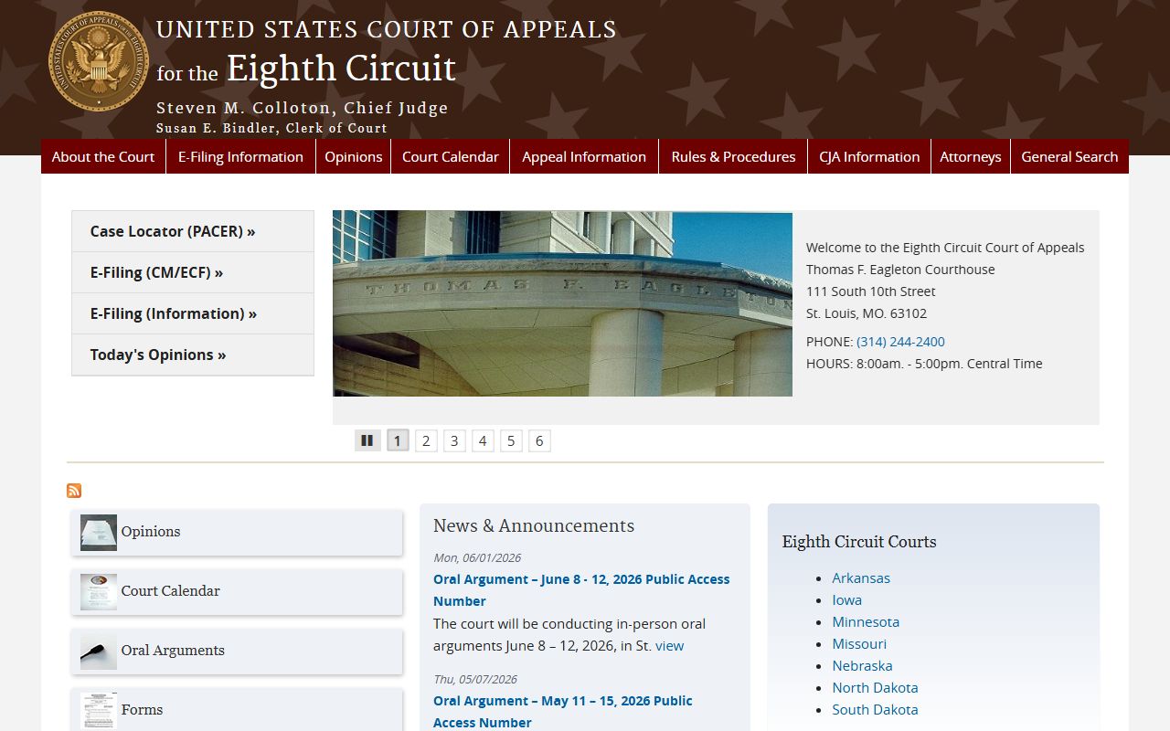Rock County District Court records Eighth Circuit page