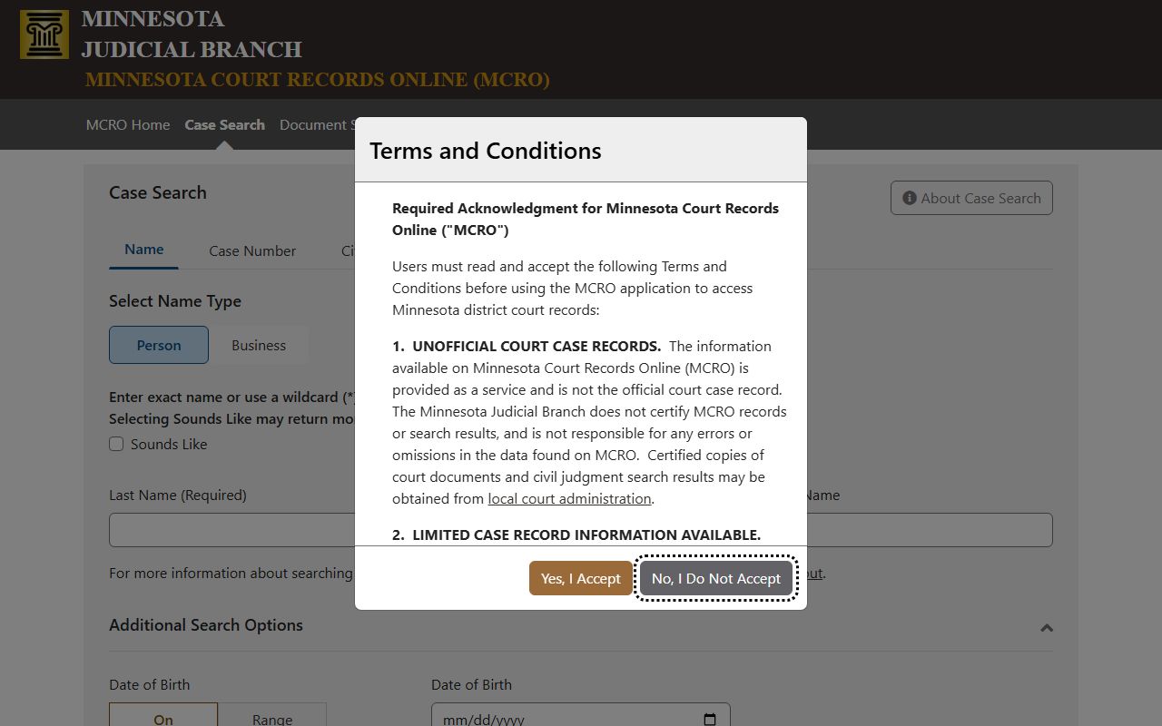 Rock County court records MCRO Case Search portal