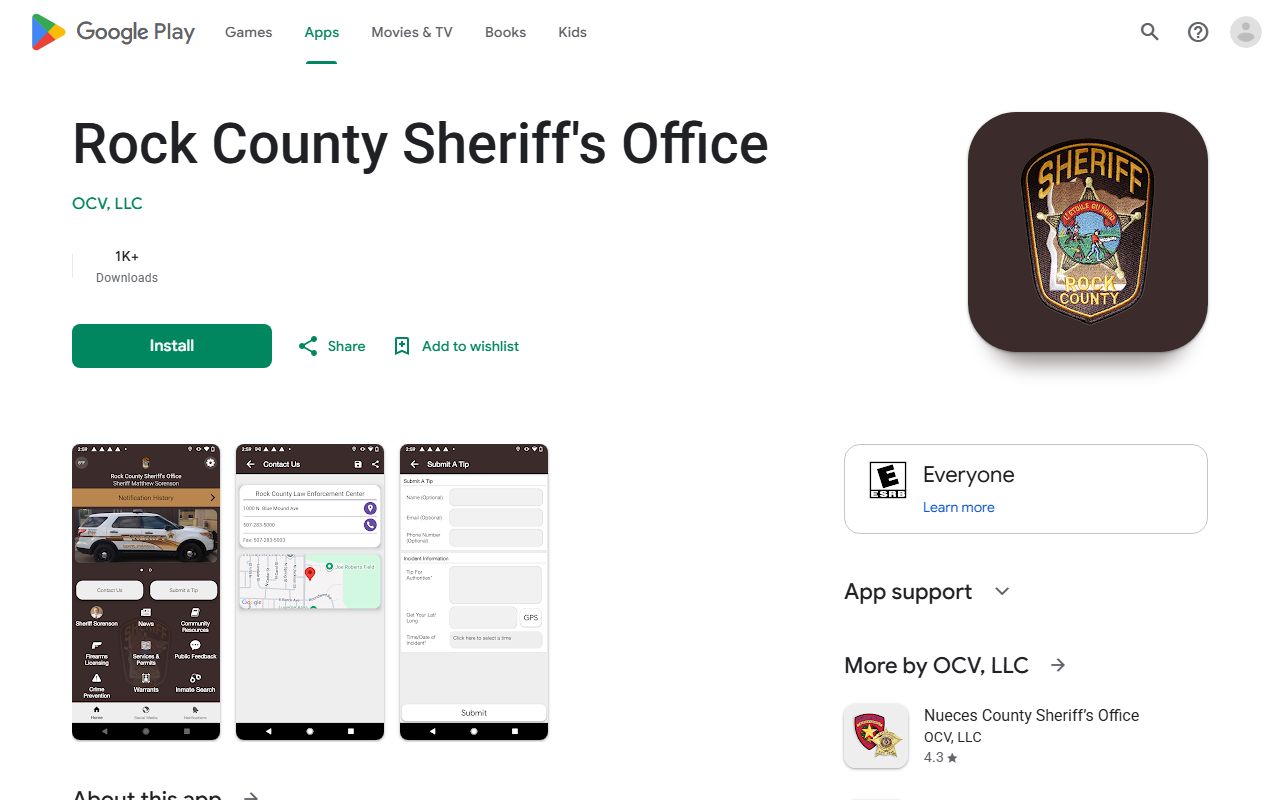 Rock County inmate records sheriff app Google Play