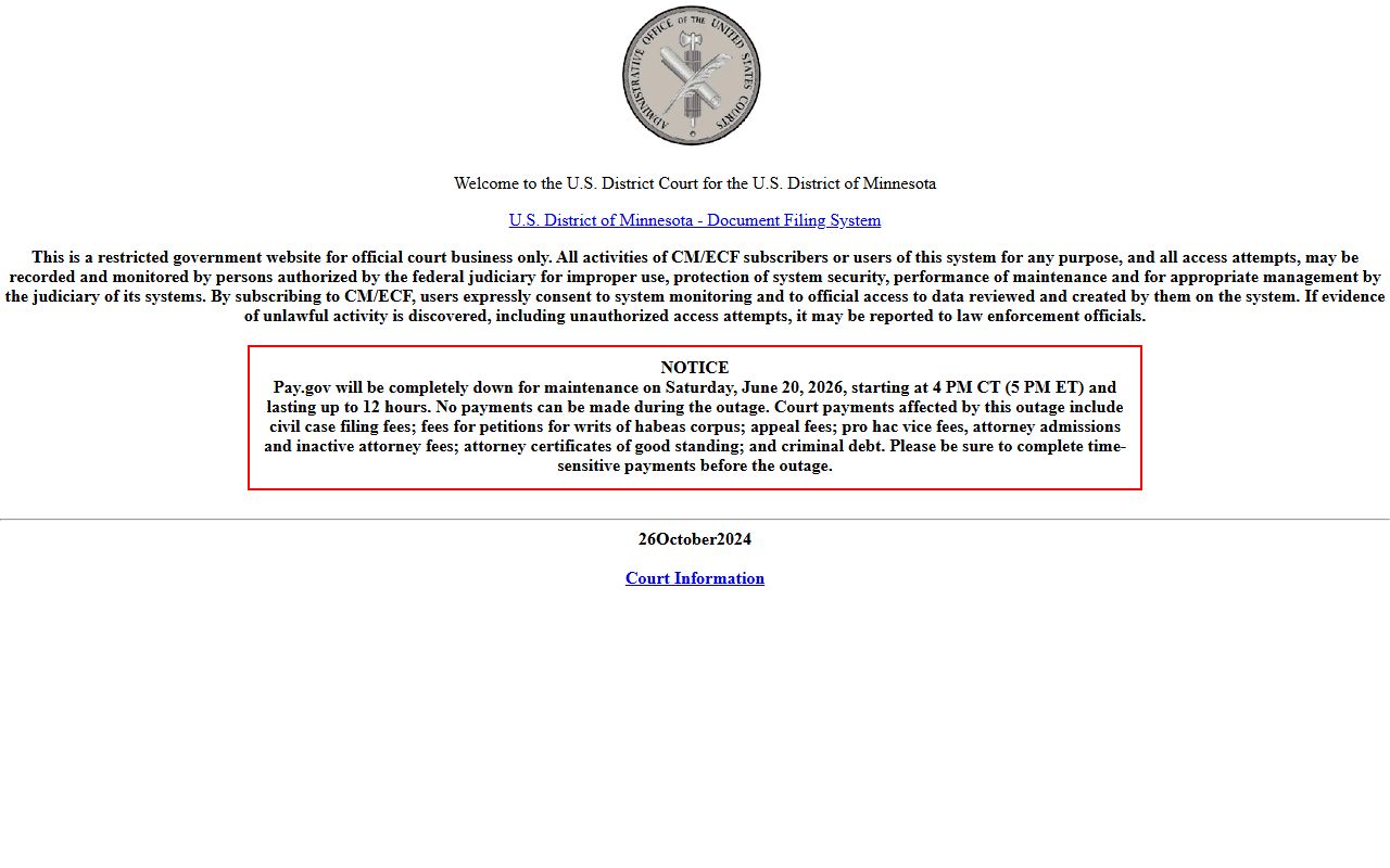Rock County probate records federal CM ECF access